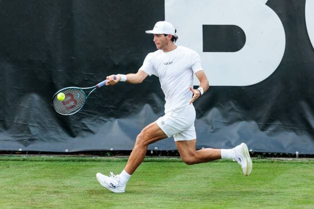 BOSS OPEN ATP250 07 06 2025 Tristan Boyer USA in match against Duje Ajdukovic CRO BOSS OPEN ATP250 Stuttgart, Tennisclub Weissenhof on 07 06 2025 Copyright: xBEAUTIFULxSPORTS Wunderlx