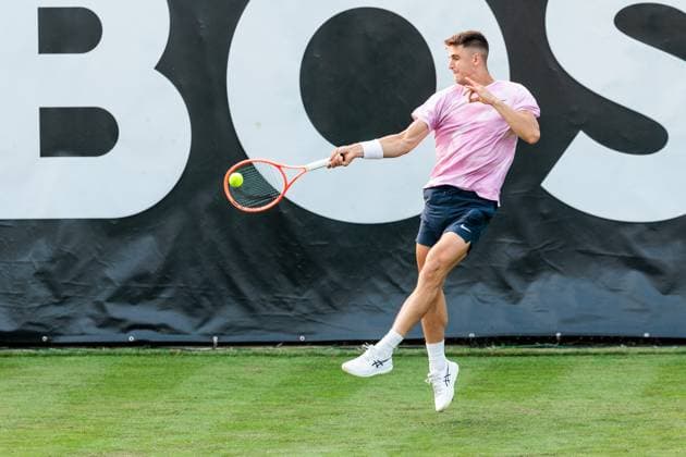BOSS OPEN ATP250 07 06 2025 Duje Ajdukovic CRO in match against Tristan Boyer USA BOSS OPEN ATP250 Stuttgart, Tennisclub Weissenhof on 07 06 2025 Copyright: xBEAUTIFULxSPORTS Wunderlx