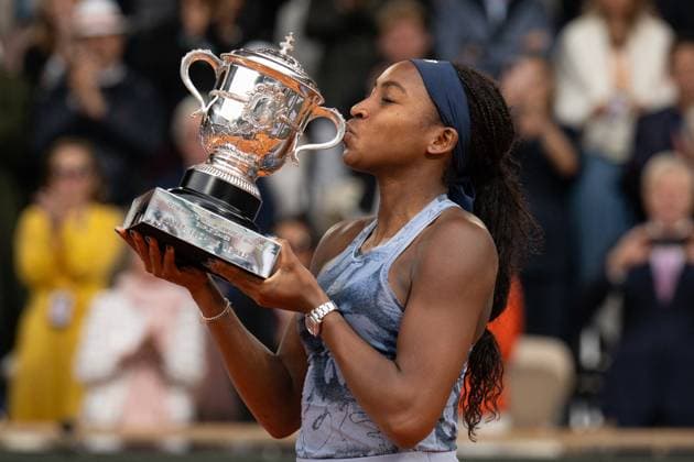 Roland Garros 2025 Final Women s LZ Coco Gauff with the trophy during the Roland Garros 2025 tournament on June 7, 2025 in Paris, France. Photo by Laurent Zabulon ABACAPRESS.COM Paris  Copyright: xZabulonxLaurent ABACAx