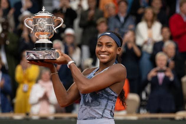 Roland Garros 2025 Final Women s LZ Coco Gauff with the trophy during the Roland Garros 2025 tournament on June 7, 2025 in Paris, France. Photo by Laurent Zabulon ABACAPRESS.COM Paris  Copyright: xZabulonxLaurent ABACAx