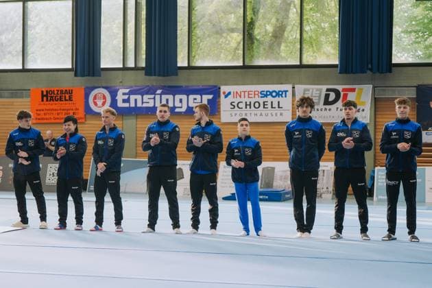 The TuS Vinnhorst team after the competition, TV Schwaebisch Gmuend Wetzgau vs TuS Vinnhorst, Gymnastics, 1 Bundesliga, 3 competition day, 2025 season, 07 06 2025, TV Schwaebisch Gmuend Wetzgau vs TuS Vinnhorst, Gymnastics, 1 Bundesliga, 3 competition day, 2025 season, 07 06 2025 Schwaebisch Gmünd Copyright: xEibner-Pressefoto LarsxNeumannx EP_LNN