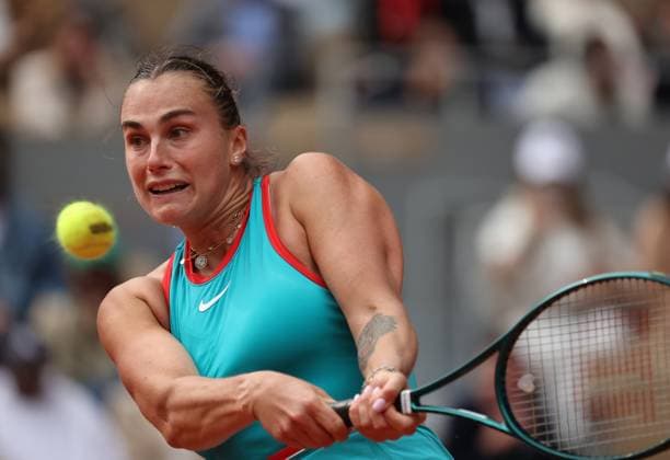 Top-seeded Aryna Sabalenka of Belarus plays against second-seeded Coco Gauff of the US in the Women?s Finals of the French Open Tennis Championship at Roland-Garros in Paris on Saturday, June 7, 2025. Gauff recovered from losing a 78-minute first set to win 6-7(5), 6-2, 6-4.  PAR20250607915 MAYAxVIDON-WHITE