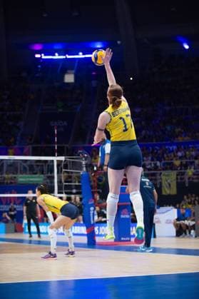 Germany vs Brazil RIO DE JANEIRO, RJ - 07.06.2025: GERMANY VS BRAZIL - Julia Bergmann (BRA), during a match valid for the Volleyball Nations League (VNL), held on June 7, 2025, at the Maracanazinho gym, in Rio de Janeiro, RJ, Brazil. (Photo: Renato Assis Fotoarena) x2750376x  RenatoxAssis