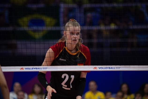 Germany vs Brazil RIO DE JANEIRO, RJ - 07.06.2025: GERMANY VS BRAZIL - Camilla Weitzel (GER), during a match valid for the Volleyball Nations League (VNL), held on June 7, 2025, at the Maracanazinho gym, in Rio de Janeiro, RJ, Brazil. (Photo: Renato Assis Fotoarena) x2750380x  RenatoxAssis