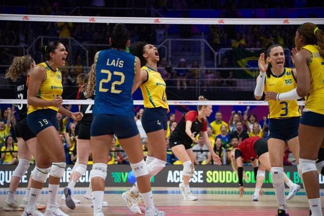 Germany vs Brazil RIO DE JANEIRO, RJ - 07.06.2025: GERMANY VS BRAZIL - Lorena Viezel (BRA), during a match valid for the Volleyball Nations League (VNL), held on June 7, 2025, at the Maracanazinho gym, in Rio de Janeiro, RJ, Brazil. (Photo: Renato Assis Fotoarena) x2750381x  RenatoxAssis
