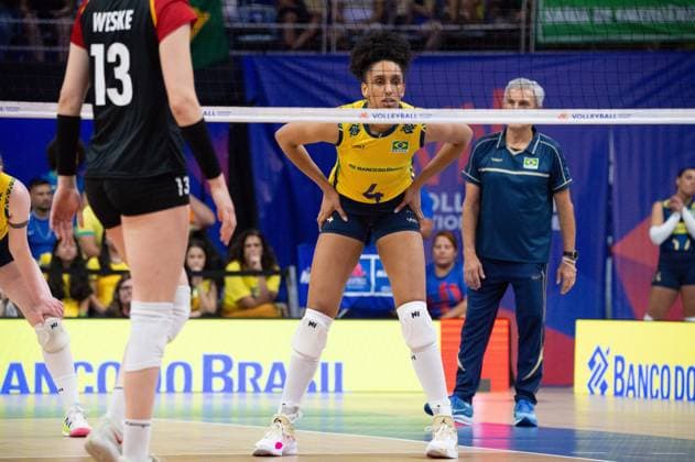 Germany vs Brazil RIO DE JANEIRO, RJ - 07.06.2025: GERMANY VS BRAZIL - Lorena Viezel (BRA), during a match valid for the Volleyball Nations League (VNL), held on June 7, 2025, at the Maracanazinho gym, in Rio de Janeiro, RJ, Brazil. (Photo: Renato Assis Fotoarena) x2750385x  RenatoxAssis