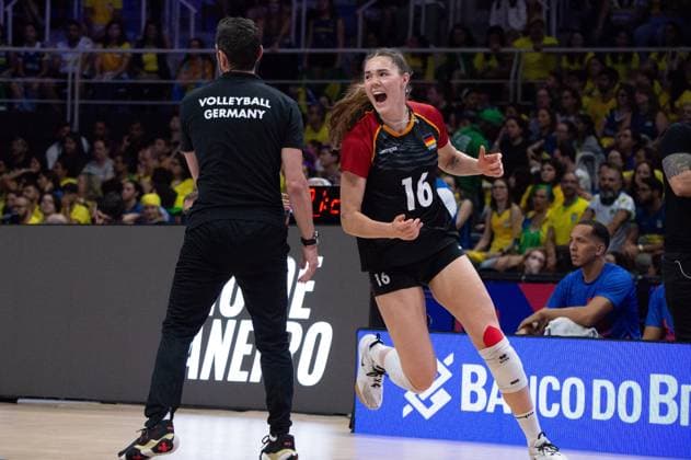 Germany vs Brazil RIO DE JANEIRO, RJ - 07.06.2025: GERMANY VS BRAZIL - Anastasia Cekulaev (GER), during a match valid for the Volleyball Nations League (VNL), held on June 7, 2025, at the Maracanazinho gym, in Rio de Janeiro, RJ, Brazil. (Photo: Renato Assis Fotoarena) x2750428x  RenatoxAssis