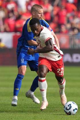 June 7, 2025, Toronto, On, CAN: Canada s Richie Laryea battles for the ball with Ukraine s Oleksandr Zinchenko during second half Canadian Shield Tournament action, in Toronto, on Saturday, June 7, 2025. Canada News - June 7, 2025  - ZUMAc35_ 20250607_zaf_c35_100 Copyright: xChrisxYoungx