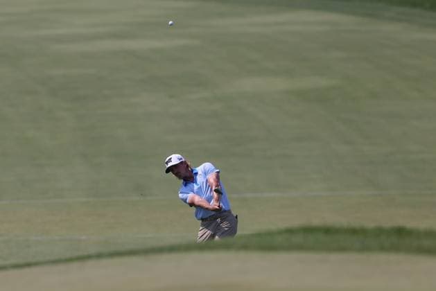 June 07, 2025: Victor Perez pitches out of the bunker on the ninth hole during the third round of the RBC Canadian Open held at TPC Toronto at Osprey Valley in Caledon, Ontario, Canada. CSM Caledon Canada - ZUMAc04_ 20250607_zma_c04_108 Copyright: xDanielxLeax