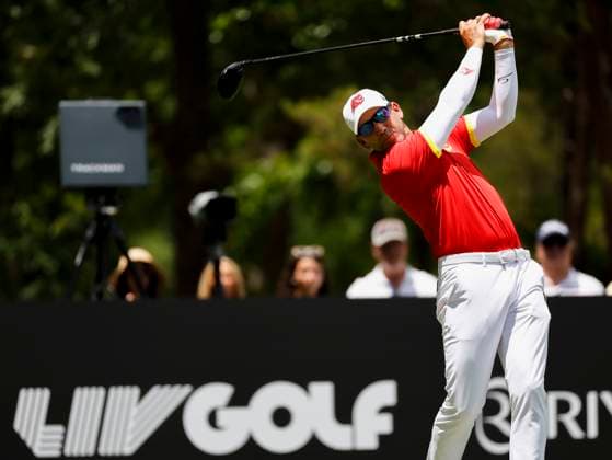 June 7, 2025: Sergio Garcia of Fireballs GC tees off on the 15th hole during the second round of the LIV Golf Virginia on the Robert Trent Jones course in Gainesville Virginia. CSM Gainesville United States of America - ZUMAc04_ 20250607_zma_c04_138 Copyright: xJustinxCooperx