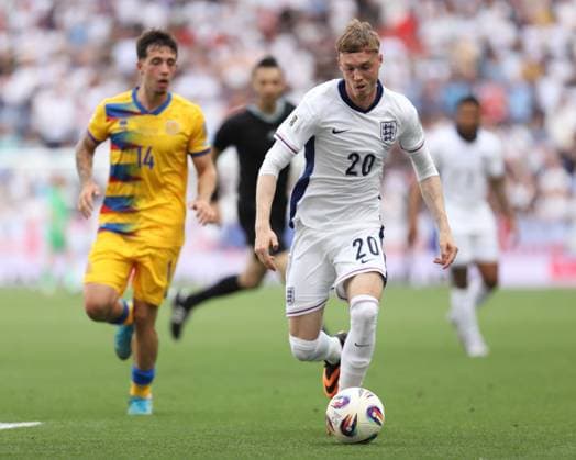 June 7, 2025, Sabadell, Barcelona, Spain: Barcelona Spain 07.06.2025 Aron Rodrigo (Andorra) and Cole Palmer ( England) battle for the ball during the European Qualifiers between Andorra and England at RCDE Stadium on 07 June 2025 in Barcelona. Sabadell Spain - ZUMAu50_ 20250607_zsp_u50_064 Copyright: xXavixUrgelesx