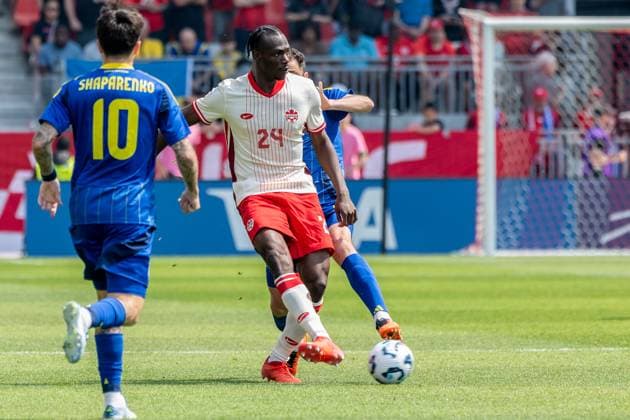 June 7, 2025, Toronto, Ontario, Canada: Promise David 24 seen in action during the Canadian Shield Tournament match between Ukraine and Canada at BMO Field. Final scores; Canada 4-2 Ukraine. Toronto Canada - ZUMAs197 20250607_aaa_s197_625 Copyright: xAngelxMarchinix
