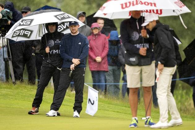 BADHOEVEDORP - Connor Syme (SCO) in action on the final day of the KLM Open golf tournament at golf club The International. ANP SANDER KONING xVIxANPxSportx xxANPxIVx 529549288 originalFilename: 529549288.jpg