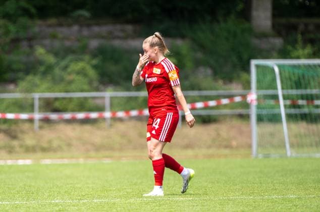 Soccer, 2 Women, Season 2024 2025, BFV Pokal Polytan Pokal Final , 1 FC Union Berlin U23 FC Viktoria 89 U20, Josephine Ahlswede 1 FC Union II leaves the pitch in tears, she ends her career, 08 06 2025, Copyright: xMatthiasxKochx