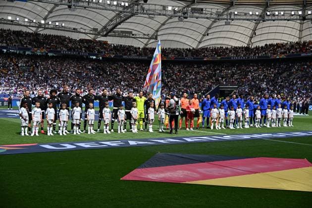 08 06 2025, xsltx, Football UEFA Nations League Place 3, Germany France v l Teams DFL DFB REGULATIONS PROHIBIT ANY USE OF PHOTOGRAPHS as IMAGE SEQUENCES and or QUASI VIDEO Stuttgart