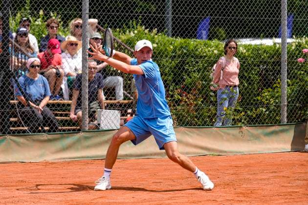 TENNIS : Open Sopra Steria - Lyon Villeurbanne 08 06 2025 Lucas Poullain (FRA) vs Yoshka Sborowsky (FRA) lors des qualifications du tournoi de tennis ATP, Tennis Herren Challenger Tour, Open Sopra Steria Ã Lyon-Villeurbanne, le 09 06 2025. Photo Sandrine Thesillat PsNewZ VilleurbanneFrance  Copyright: xSandrinexTHESILLATx
