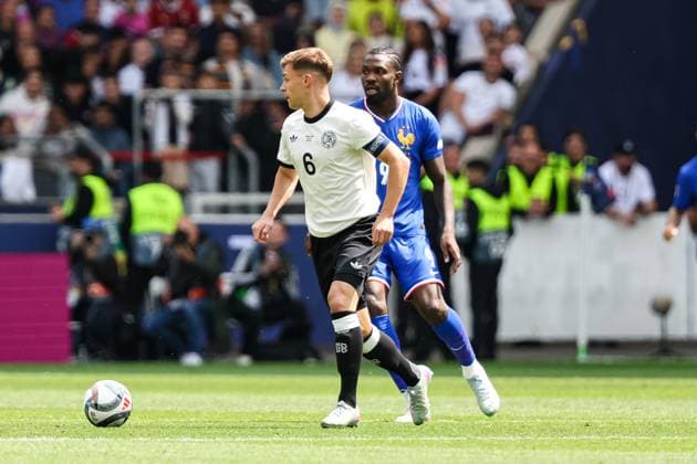 Joshua Kimmich Germany, 06 vs Marcus Thuram France, 09 GER, Germany vs France, Football, UEFA, Nations League, Place3, Season 2024 2025, 08 06 2025 GER, Germany vs France, Football, UEFA, Nations League, Place3, Season 2024 2025, 08 06 2025 Stuttgart Copyright: xEibner-Pressefoto RogerxBuerkex EP_RBE