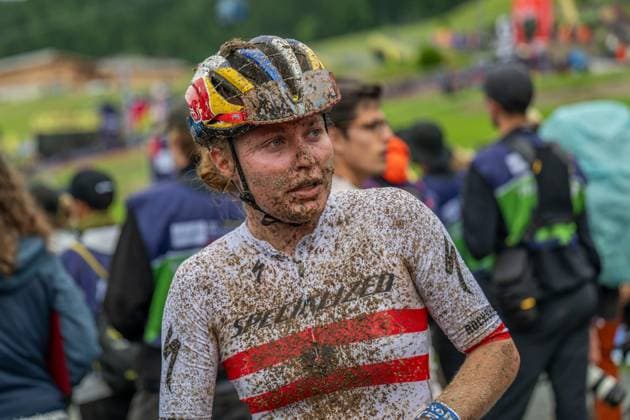 MOUNTAINBIKE - UCI MTB World Series LEOGANG,AUSTRIA,08.JUN.25 - CYCLING, MOUNTAIN BIKE - UCI Mountainbike World Cup, Cross-Country Olympic. Image shows Laura Stigger (AUT).  GEPAxpictures xWolfgangxKofler