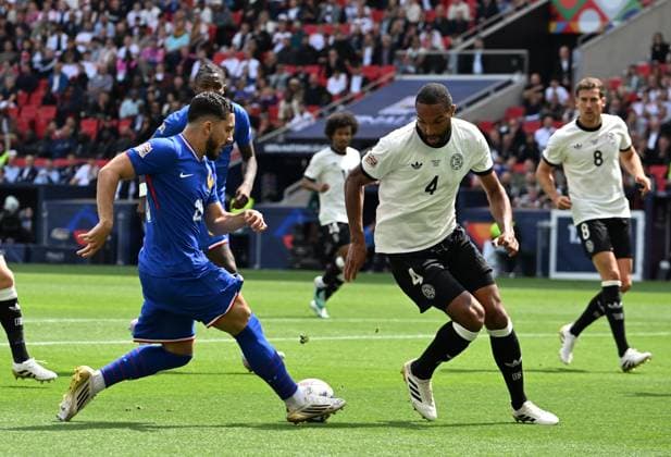 08 06 2025, xsltx, Football UEFA Nations League Place 3, Germany France v l Rayan Cherki France , Jonathan Tah German National Football Team DFB DFL DFB REGULATIONS PROHIBIT ANY USE OF PHOTOGRAPHS as IMAGE SEQUENCES and or QUASI VIDEO Stuttgart