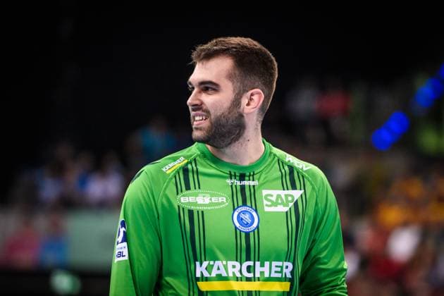 Miljan Vujovic TVB Stuttgart, 16 GER, TVB Stuttgart SC DHfK Leipzig, DAIKIN HBL, Handball, Bundesliga, 34 Matchday, Season 2024 2025, 08 06 2025 GER, TVB Stuttgart SC DHfK Leipzig, DAIKIN HBL, Handball, Bundesliga, 34 Matchday, Season 2024 2025, 08 06 2025 Stuttgart Copyright: xSandyxDinkelackerx EP_SDR