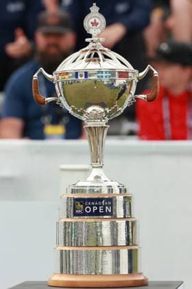 RBC Canadian Open CALEDON, ONTARIO-JUNE 8 The Canadian Open trophy is displayed on the first tee during the final round of the RBC Canadian Open at TPC Toronto at Osprey Valley in Caledon, Ontario, Canada on Sunday, June 8, 2025. Caledon Ontario United States  Copyright: xJorgexLemusx originalFilename:lemus-rbccanad250608_npUuJ.jpg