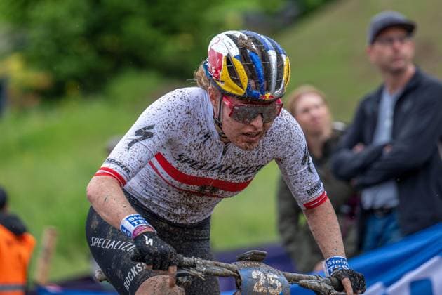 MOUNTAINBIKE - UCI MTB World Series LEOGANG,AUSTRIA,08.JUN.25 - CYCLING, MOUNTAIN BIKE - UCI Mountainbike World Cup, Cross-Country Olympic. Image shows Laura Stigger (AUT).  GEPAxpictures xWolfgangxKofler