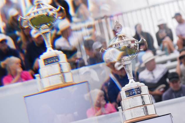 RBC Canadian Open 2025 - Final Round CALEDON, CANADA - JUNE 8 : The Canadian Open trophy is displayed at the first tee during the final round of the RBC Canadian Open 2025 at TPC Toronto at Osprey Valley in Caledon, Ontario, Canada on June 8, 2025. Mert Alper Dervis Anadolu Ontario Canada. Editorial use only. Please get in touch for any other usage.  Copyright: x2025xAnadoluxMertxAlperxDervisx