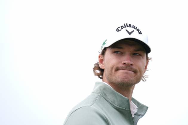 RBC Canadian Open 2025 - Final Round CALEDON, CANADA - JUNE 8 : Rasmussen Hojgaard of Denmark hits his tee shot on the 1st hole during the final round of the RBC Canadian Open 2025 at TPC Toronto at Osprey Valley in Caledon, Ontario, Canada on June 8, 2025. Mert Alper Dervis Anadolu Caledon Canada. Editorial use only. Please get in touch for any other usage.  Copyright: x2025xAnadoluxMertxAlperxDervisx