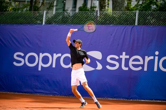 TENNIS : Open Sopra Steria - Lyon Villeurbanne 08 06 2025 Timothee Lustig (FRA) vs Michael Vrbensky (CZE) lors des qualifications du tournoi de tennis ATP, Tennis Herren Challenger Tour, Open Sopra Steria Ã Lyon-Villeurbanne, le 09 06 2025. Photo Sandrine Thesillat PsNewZ VilleurbanneFrance  Copyright: xSandrinexTHESILLATx
