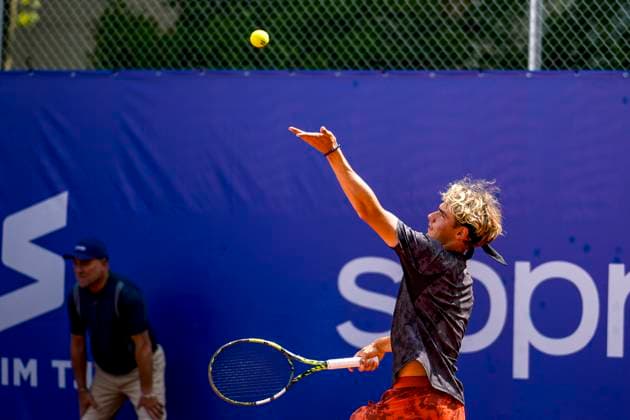TENNIS : Open Sopra Steria - Lyon Villeurbanne 08 06 2025 Timothee Lustig (FRA) vs Michael Vrbensky (CZE) lors des qualifications du tournoi de tennis ATP, Tennis Herren Challenger Tour, Open Sopra Steria Ã Lyon-Villeurbanne, le 09 06 2025. Photo Sandrine Thesillat PsNewZ VilleurbanneFrance  Copyright: xSandrinexTHESILLATx