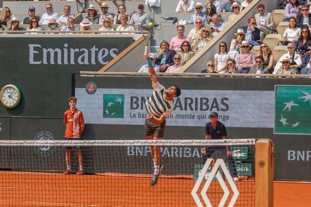 June 8, 2025, Paris, Paris, France: Carlos Alcaraz (ESP) in action during the tennis Grand Slam of Roland Garros 2025 menÃ¢â‚¬â ¢s final match between Jannik Sinner (ITA) and Carlos Alcaraz (ESP) at Philippe Chatrier central court in Roland Garros Stadium - on June 08 2025.Paris - France Paris France - ZUMAb253 20250608_zsp_b253_063 Copyright: xLoicxBaratouxx