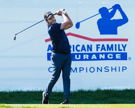 June 8, 2025, Madison, Wisconsin, USA: MARK HENSBY of Australia tees off on the first hole during the final round of the 2025 American Family Insurance Championship at TPC Wisconsin in Madison, Wis. Madison USA - ZUMAb262 20250608_znp_b262_002 Copyright: xJeffxM.xBrownx