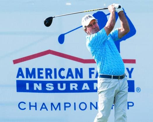 June 8, 2025, Madison, Wisconsin, USA: GENE SAUERS of the United States tees off on the first hole during the final round of the 2025 American Family Insurance Championship at TPC Wisconsin in Madison, Wis. Madison USA - ZUMAb262 20250608_znp_b262_017 Copyright: xJeffxM.xBrownx