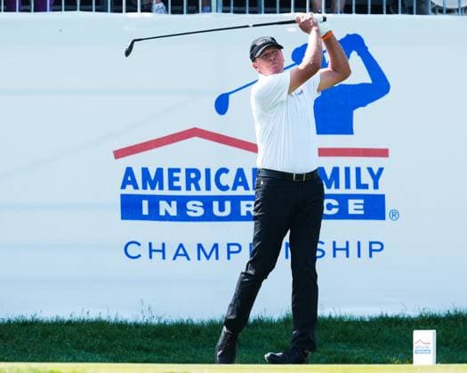 June 8, 2025, Madison, Wisconsin, USA: STEVE STRICKER of the United States tees off on the first hole during the final round of the 2025 American Family Insurance Championship at TPC Wisconsin in Madison, Wis. Madison USA - ZUMAb262 20250608_znp_b262_029 Copyright: xJeffxM.xBrownx