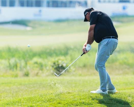 June 8, 2025, Madison, Wisconsin, USA: THOMAS BJORN of Denmark chips onto the green on the first hole during the final round of the 2025 American Family Insurance Championship at TPC Wisconsin in Madison, Wis. Madison USA - ZUMAb262 20250608_znp_b262_030 Copyright: xJeffxM.xBrownx