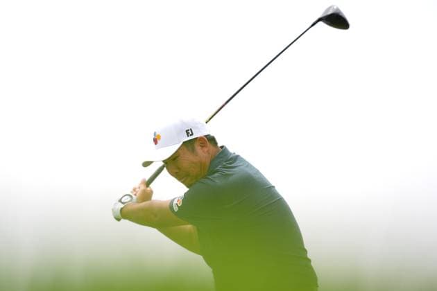 RBC Canadian Open 2025 - Final Round CALEDON, CANADA - JUNE 8 : Byeong Hun An of South Korea hits his tee shot during the final round of the RBC Canadian Open 2025 at TPC Toronto at Osprey Valley in Caledon, Ontario, Canada on June 8, 2025. Mert Alper Dervis Anadolu Ontario Canada. Editorial use only. Please get in touch for any other usage.  Copyright: x2025xAnadoluxMertxAlperxDervisx