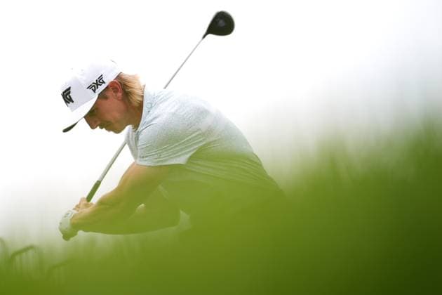 RBC Canadian Open 2025 - Final Round CALEDON, CANADA - JUNE 8 : Jake Knapp of the United States hits his tee shot during the final round of the RBC Canadian Open 2025 at TPC Toronto at Osprey Valley in Caledon, Ontario, Canada on June 8, 2025. Mert Alper Dervis Anadolu Ontario Canada. Editorial use only. Please get in touch for any other usage.  Copyright: x2025xAnadoluxMertxAlperxDervisx