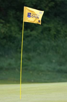 RBC Canadian Open 2025 at TPC Toronto at Osprey Valley CALEDON, ONTARIO - JUNE 08: The flag blows in the wind on the pin on the 10th green during the final round of the RBC Canadian Open 2025 at TPC Toronto at Osprey Valley on Sunday, June 08, 2025 in Caledon, Ontario, Canada. Caledon Ontario United States  Copyright: xAmyxLemusx originalFilename:lemus-rbccanad250608_npx1p.jpg