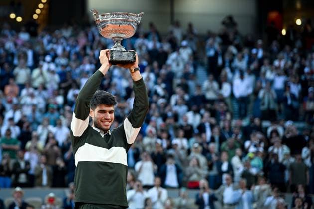 Carlos Alcaraz remporte la finale face à Jannik Sinner - Internationaux de tennis de Roland-Garros, Finale Hommes 8 juin - Carlos Alcaraz wins the final against Jannik Sinner in 5 sets - Roland Garros International Championship Men s Final June 8 445687 2025-06-08 Paris France  Copyright: xLionelxGuericolas MPPx STAR_445687_118