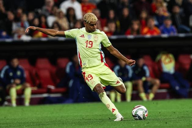 Sport, Football, UEFA Nations League Finals Season 2024 2025 Final Four Final Portugal Spain 08 06 2025, Munich Football Arena Lamine Yamal Spain, 19 Munich Munich Football Arena Allianz Arena Bayern Germany