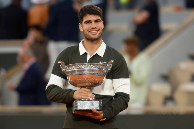 June 8, 2025, Paris, Paris, France: Carlos Alcaraz (ESP) during the trophy ceremony of the tennis Grand Slam of Roland Garros 2025 menÃ¢â‚¬â ¢s final match between Jannik Sinner (ITA) and Carlos Alcaraz (ESP) at Philippe Chatrier central court in Roland Garros Stadium - on June 08 2025.Paris - France Paris France - ZUMAb253 20250608_zsp_b253_172 Copyright: xLoicxBaratouxx