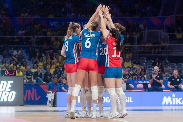 Czech Republic vs Germany RIO DE JANEIRO, RJ - 08.06.2025: CZECH REPUBLIC VS GERMANY - Germany& 39;s women& 39;s volleyball team beat the Czech Republic 3-1 at Maracanazinho in Rio de Janeiro, RJ, this Sunday (08). (Photo: Letycia Miller Fotoarena) x2751298x  LetyciaxMiller