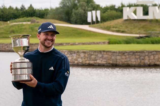 2025-06-08 KLM OPEN 2025 AMSTERDAM, THE NETHERLANDS - JUNE 8: Connor Syme of Scotland winner of the KLM Open 2025 during Round 4 of the KLM Open 2025, DP World Tour at The International on June 8, 2025 in Amsterdam, The Netherlands. Amsterdam The International The Netherlands Content not available for redistribution in The Netherlands directly or indirectly through any third parties. Copyright: xHenkxSeppenx