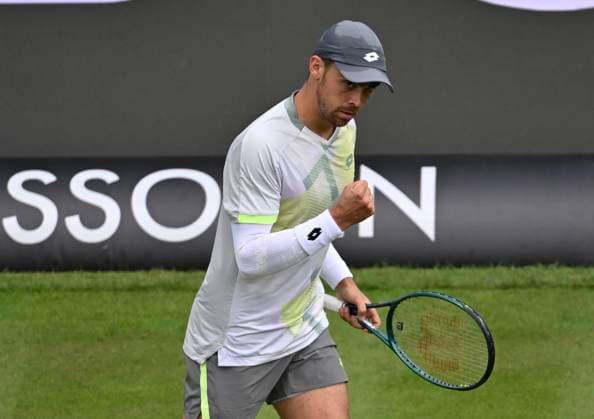 Benjamin Bonzi FRA jubilation, joy, emotion, emotional, cheers, happiness, happy, gesture gesture tennis men BOSS Open ATP 500 Stuttgart 2025 Weissenhof BOSS Open ATP 500 Stuttgart 2025