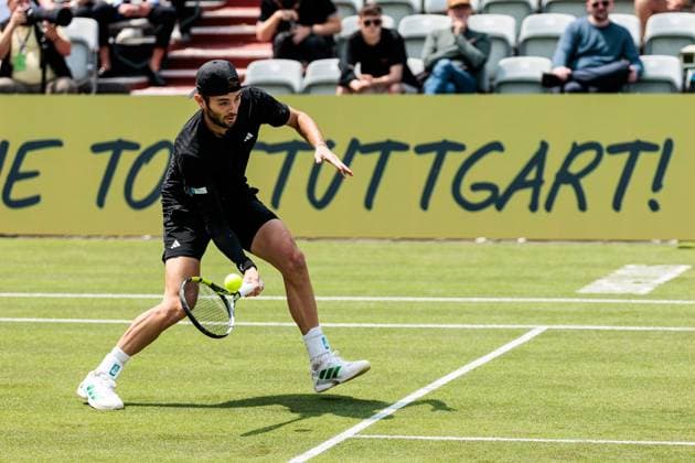 BOSS OPEN ATP250 09 06 2025 Jacob Fearnley GBR in his match against Brandon Nakashima USA BOSS OPEN ATP250 Stuttgart, Tennisclub Weissenhof on 09 06 2025 Copyright: xBEAUTIFULxSPORTS Wunderlx