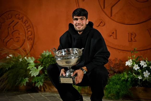 Tennis, French Open winner Carlos Alcaraz - photo shoot with trophy
