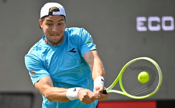 Jan Lennard Struff GER Action Tennis Men BOSS Open ATP 500 Stuttgart 2025 Weissenhof BOSS Open ATP 500 Stuttgart 2025
