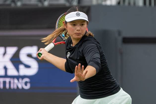2025-06-09 2025 Libema Open Grass Court Championships ROSMALEN, NETHERLANDS - JUNE 9: Arianne Hartono of the Netherlands during Day One of 2025 Libema Open Grass Court Championships at Autotron on June 9, 2025 in Rosmalen, Netherlands. (Photo by Marleen Fouchier BSR Agency) Rosmalen Netherlands Content not available for redistribution in The Netherlands directly or indirectly through any third parties. Copyright: xBSRxAgencyx
