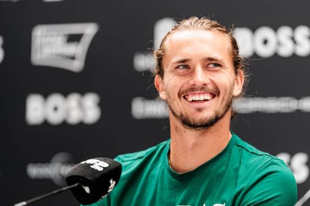 BOSS OPEN ATP250 09 06 2025 Alexander Zverev GER laughing, laughing during the press conference BOSS OPEN ATP250 Stuttgart, Tennisclub Weissenhof on 09 06 2025 Copyright: xBEAUTIFULxSPORTS Wunderlx