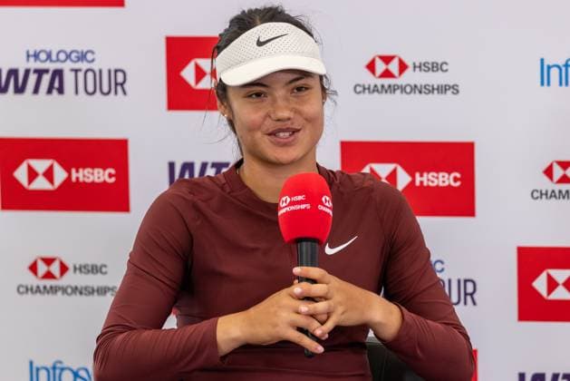 Tennis - 2025 WTA, Tennis Damen HSBC Championships - Round One - F.H. Wu & X.Y. Jiang. vs E. Raducanu & K. Boulter - The Queens Club - Monday 9th June 2025 Emma Raducanu (GBR) during her post match press conference, PK, Pressekonferenz Colorsport Daniel Bearham  csp_ten_quW_db_09062025_